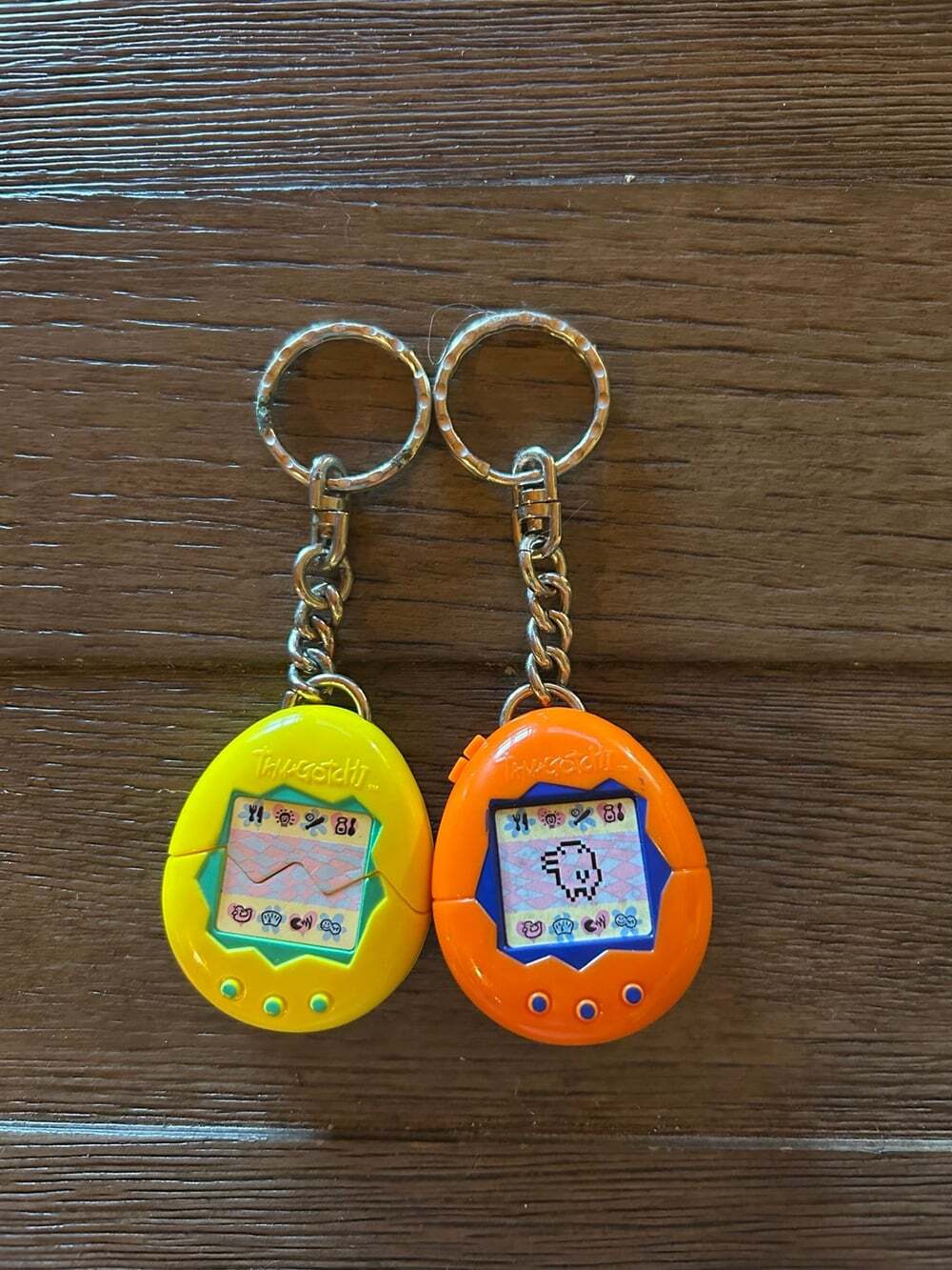 McDonalds Tamagotchi Keychains Orange and Yellow